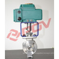 DIN water on/off ac110v electric flange class150lb ball valve v type